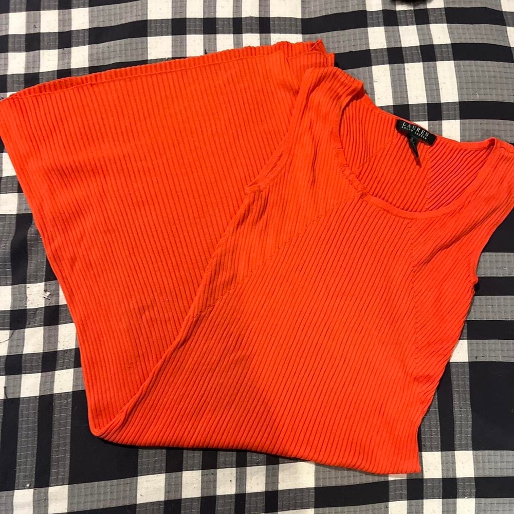 Orange, ribbed, Ralph Lauren, maxi dress 🍑🦁